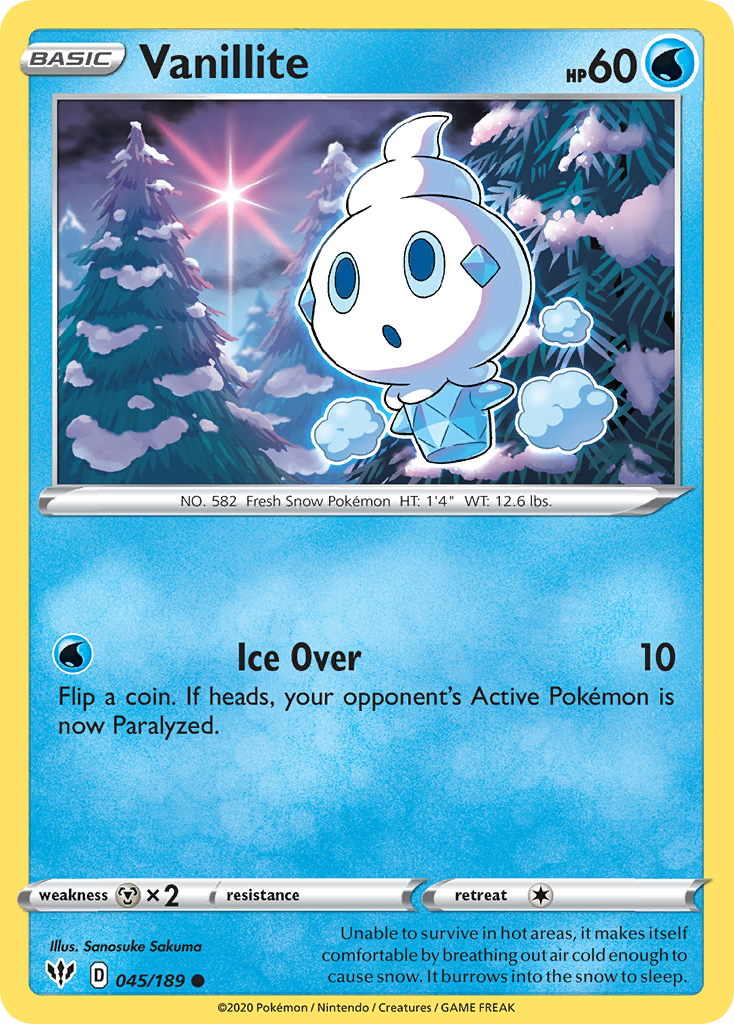 Vanillite (045/189) [Sword & Shield: Darkness Ablaze] | Game Haven TX