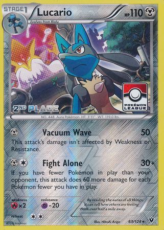 Lucario (63/124) (League Promo 2nd Place) [XY: Fates Collide] | Game Haven TX