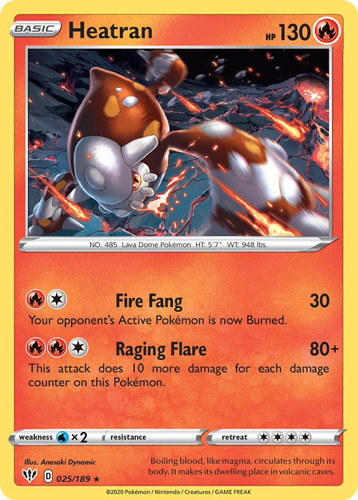 Heatran (025/189) [Sword & Shield: Darkness Ablaze] | Game Haven TX