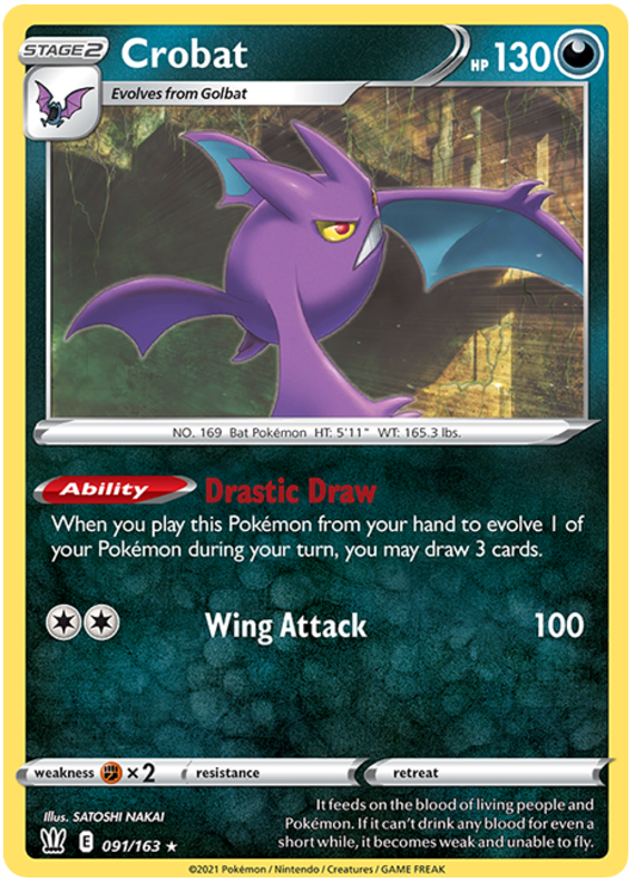 Crobat (091/163) (Theme Deck Exclusive) [Sword & Shield: Battle Styles] | Game Haven TX