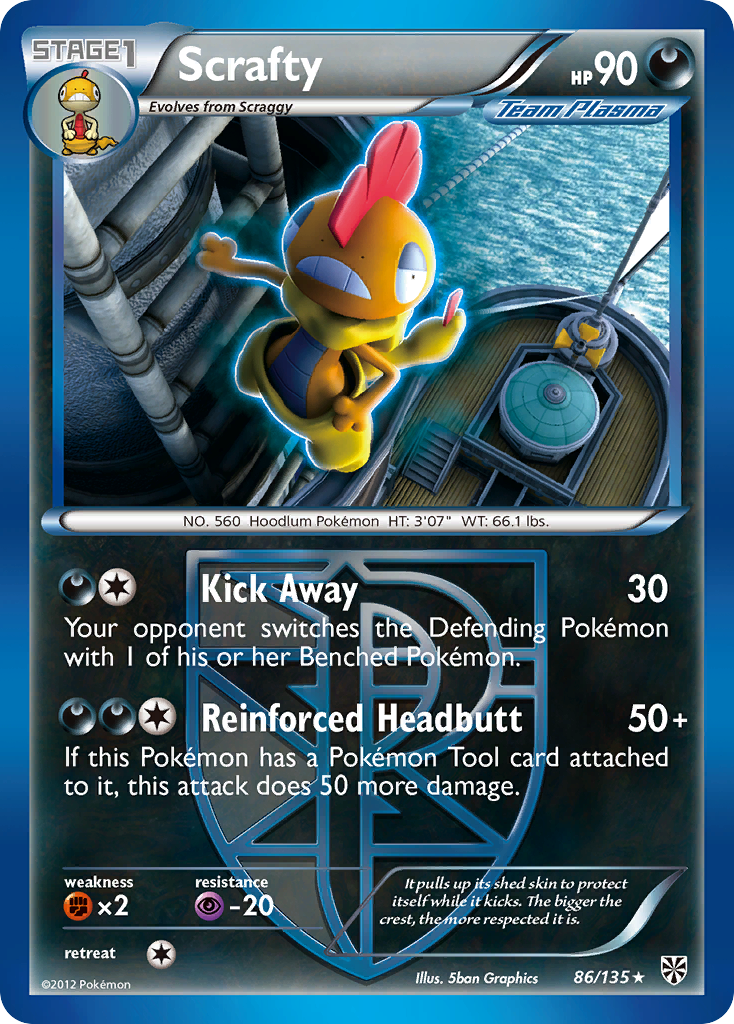 Scrafty (86/135) [Black & White: Plasma Storm] | Game Haven TX