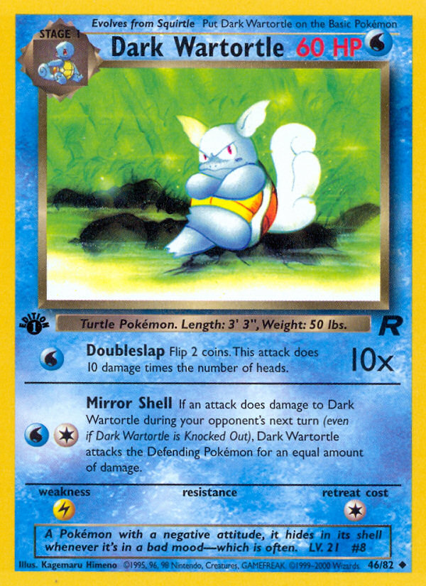 Dark Wartortle (46/82) [Team Rocket 1st Edition] | Game Haven TX