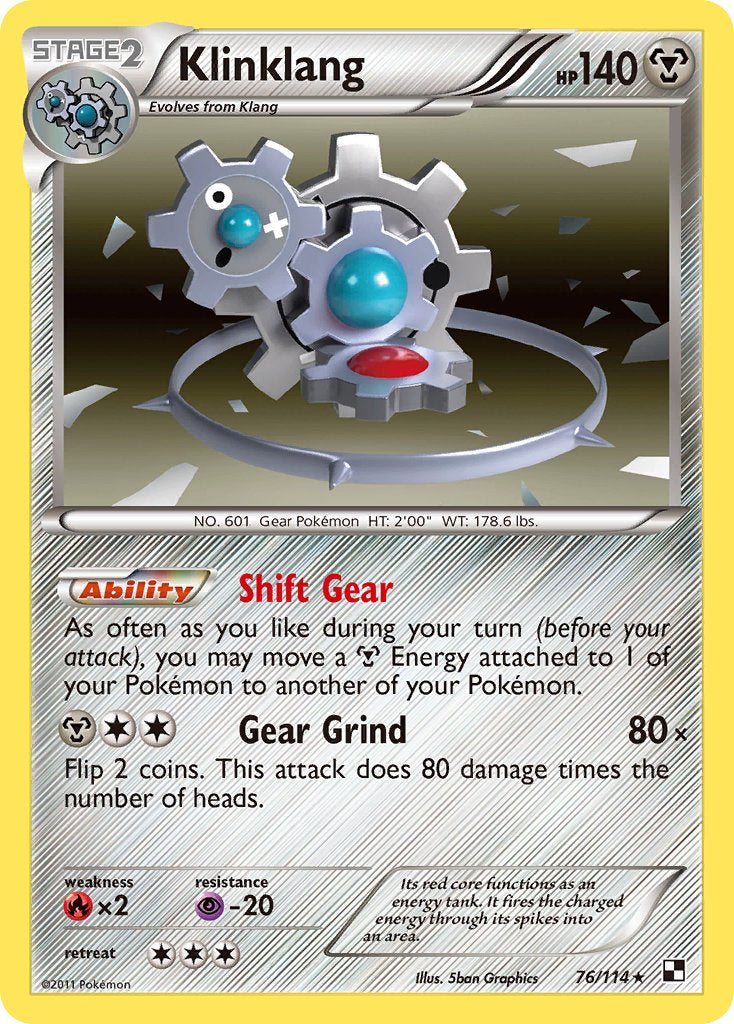 Klinklang (76/114) (Cracked Ice Holo) (Blister Exclusive) [Black & White: Base Set] | Game Haven TX