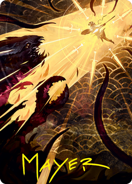 Defiant Strike Art Card (Gold-Stamped Signature) [Strixhaven: School of Mages Art Series] | Game Haven TX