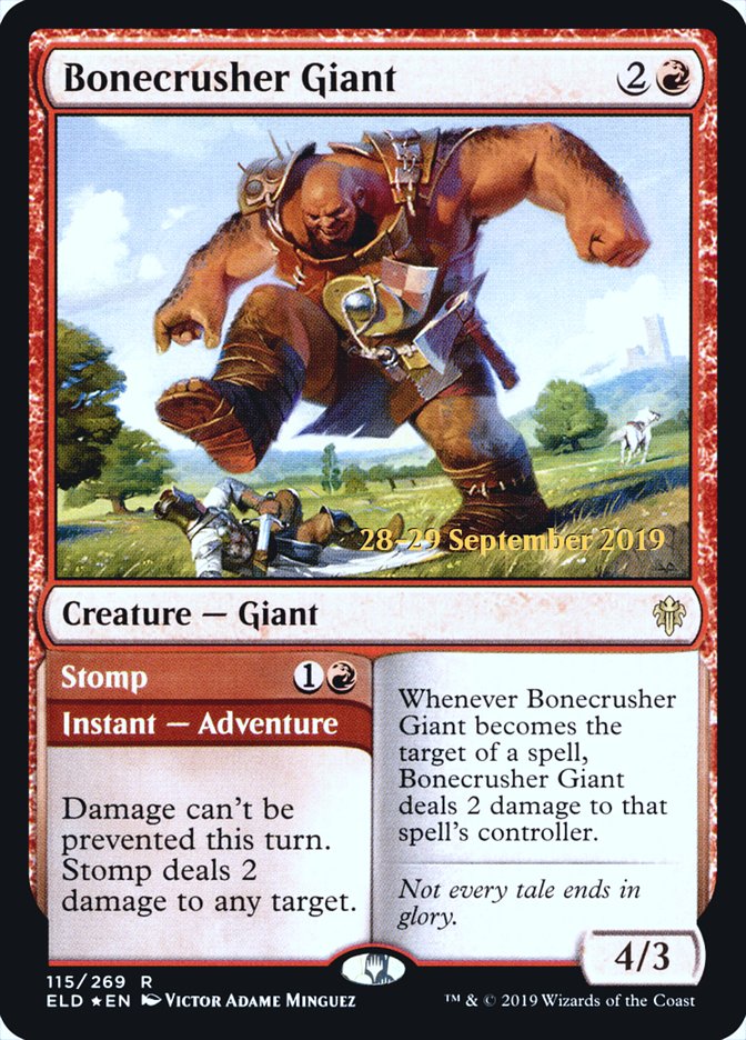 Bonecrusher Giant // Stomp [Throne of Eldraine Prerelease Promos] | Game Haven TX