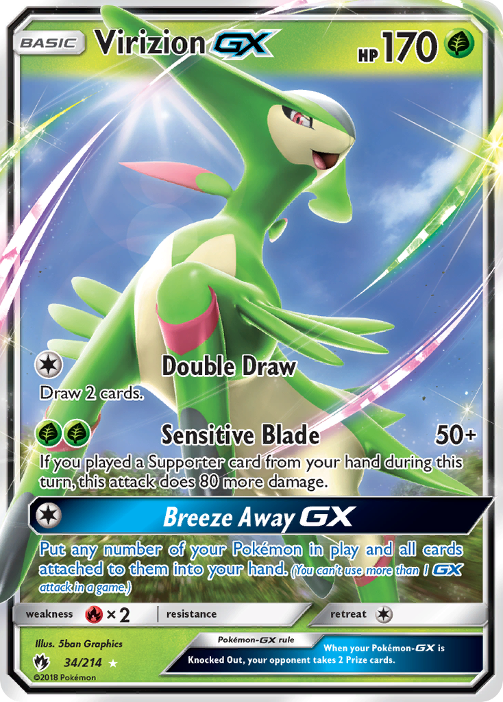 Virizion GX (34/214) [Sun & Moon: Lost Thunder] | Game Haven TX