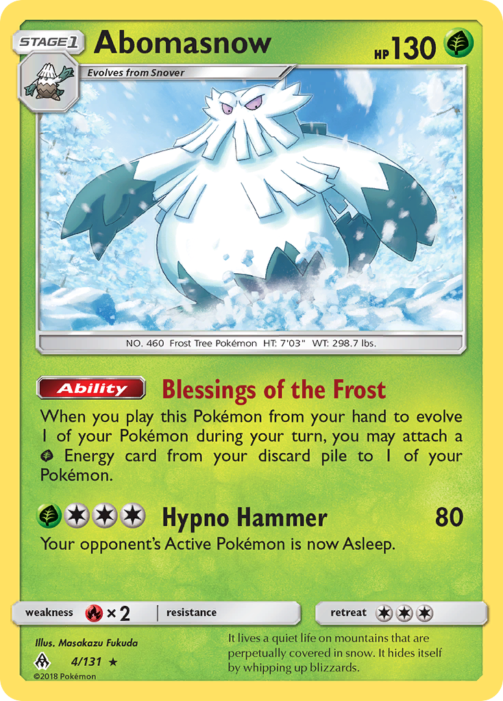 Abomasnow (4/131) [Sun & Moon: Forbidden Light] | Game Haven TX