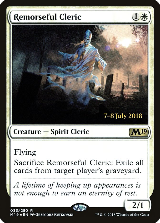 Remorseful Cleric [Core Set 2019 Promos] | Game Haven TX