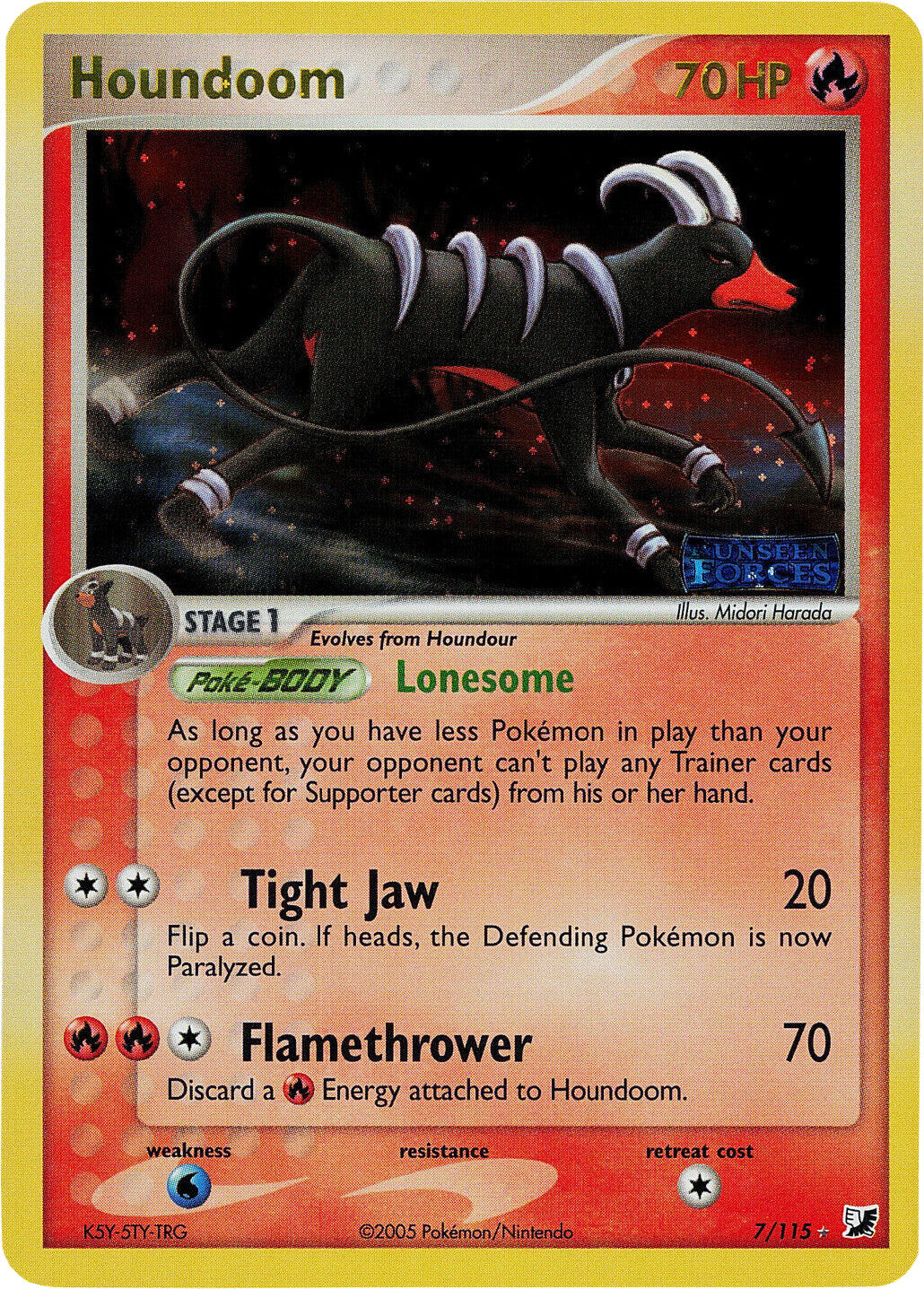 Houndoom (7/115) (Stamped) [EX: Unseen Forces] | Game Haven TX