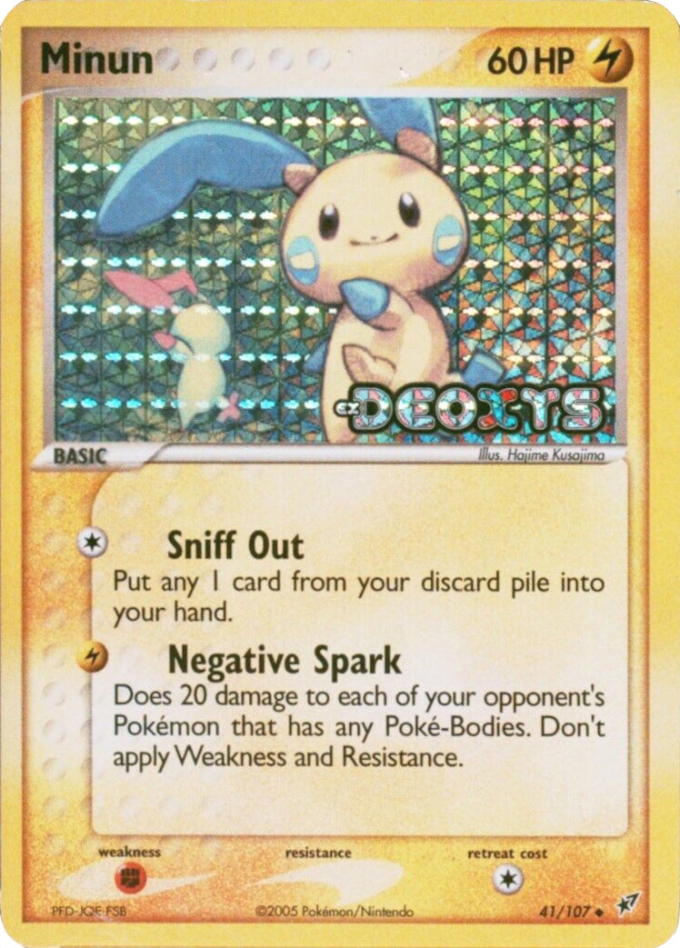 Minun (41/107) (Stamped) [EX: Deoxys] | Game Haven TX
