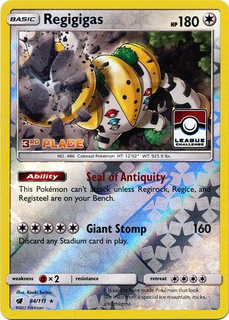 Regigigas (84/111) (League Promo 3rd Place) [Sun & Moon: Crimson Invasion] | Game Haven TX