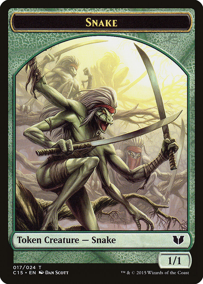 Snake (017) // Saproling Double-Sided Token [Commander 2015 Tokens] | Game Haven TX