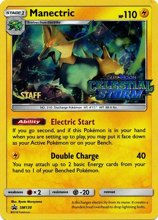 Manectric (SM130) (Staff Prerelease Promo) [Sun & Moon: Black Star Promos] | Game Haven TX