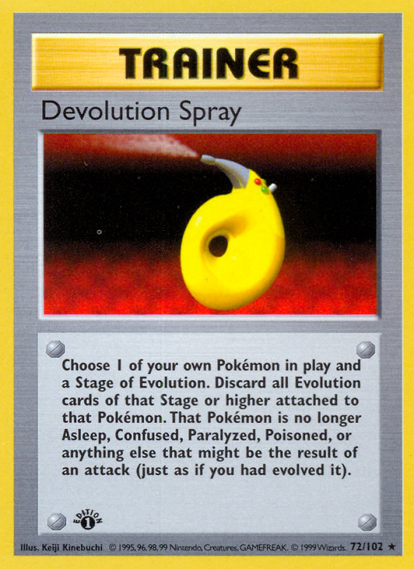 Devolution Spray (72/102) (Shadowless) [Base Set 1st Edition] | Game Haven TX