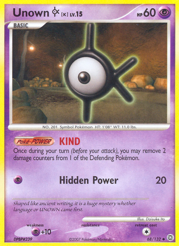 Unown K (68/132) [Diamond & Pearl: Secret Wonders] | Game Haven TX