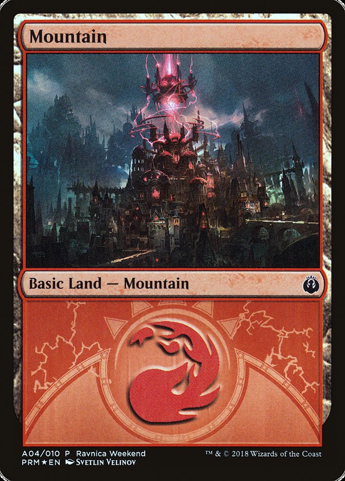Mountain - Izzet (A04) [GRN Ravnica Weekend] | Game Haven TX