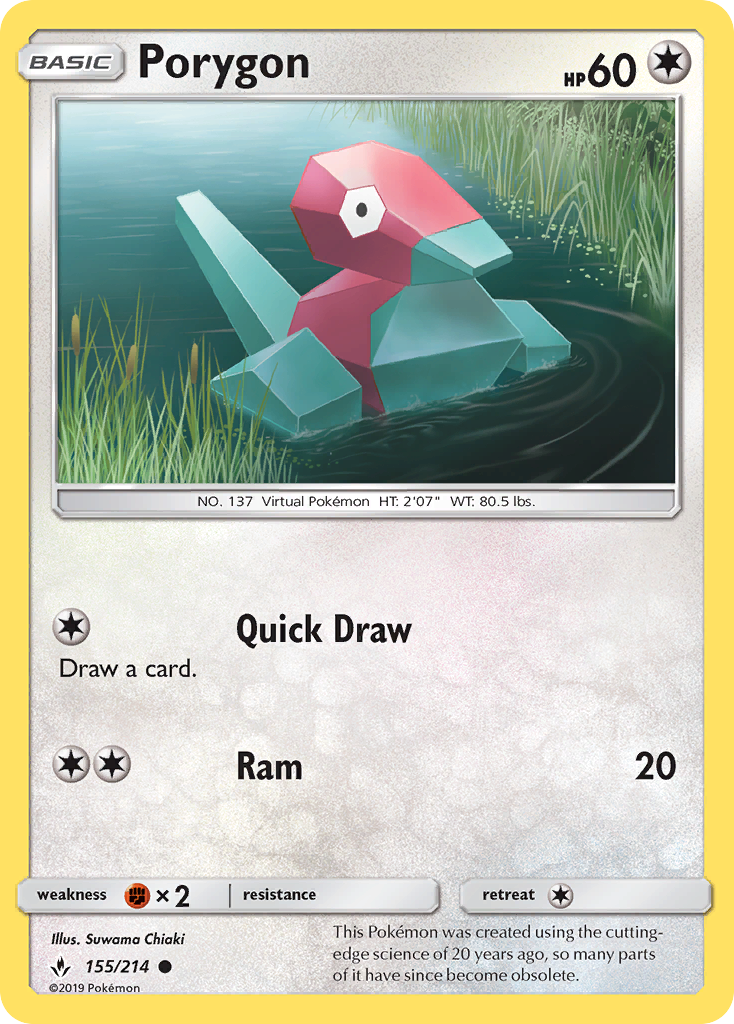 Porygon (155/214) [Sun & Moon: Unbroken Bonds] | Game Haven TX
