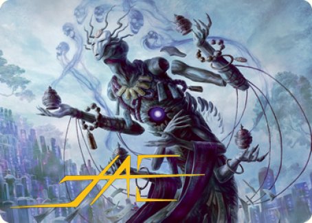 Myojin of Grim Betrayal Art Card (Gold-Stamped Signature) [Kamigawa: Neon Dynasty Art Series] | Game Haven TX