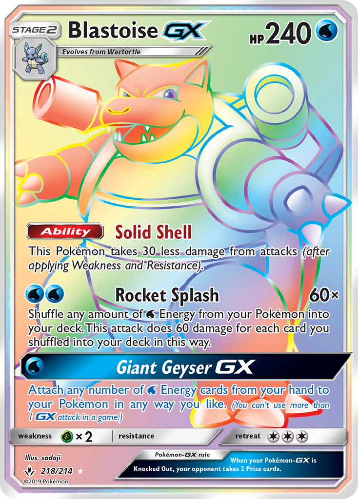 Blastoise GX (218/214) [Sun & Moon: Unbroken Bonds] | Game Haven TX