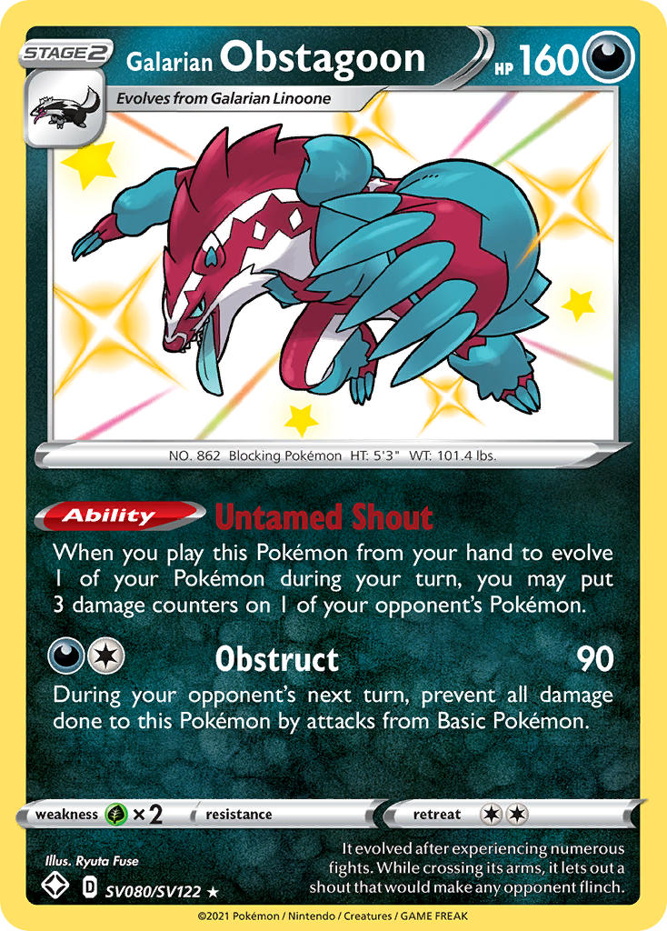 Galarian Obstagoon (SV080/SV122) [Sword & Shield: Shining Fates] | Game Haven TX