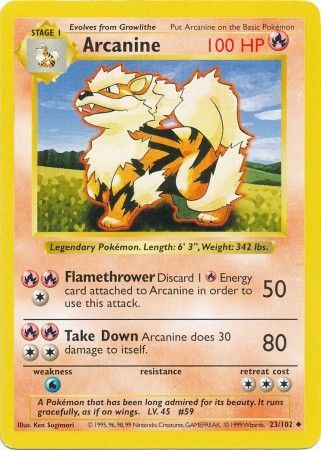 Arcanine (23/102) [Base Set Shadowless Unlimited] | Game Haven TX