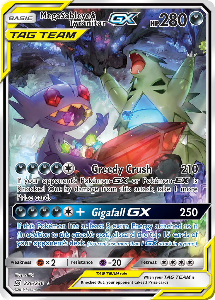 Mega Sableye & Tyranitar GX (226/236) [Sun & Moon: Unified Minds] | Game Haven TX