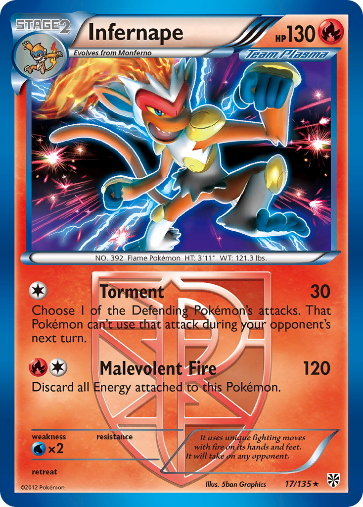 Infernape (17/135) [Black & White: Plasma Storm] | Game Haven TX