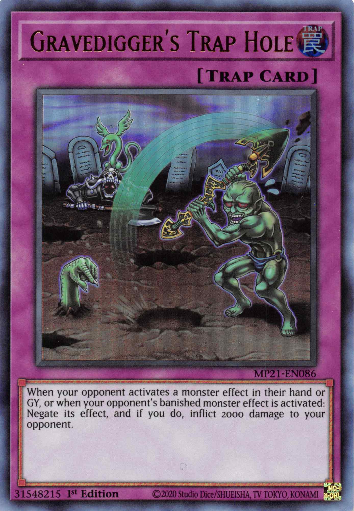 Gravedigger's Trap Hole [MP21-EN086] Ultra Rare | Game Haven TX