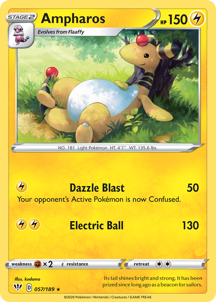 Ampharos (057/189) [Sword & Shield: Darkness Ablaze] | Game Haven TX