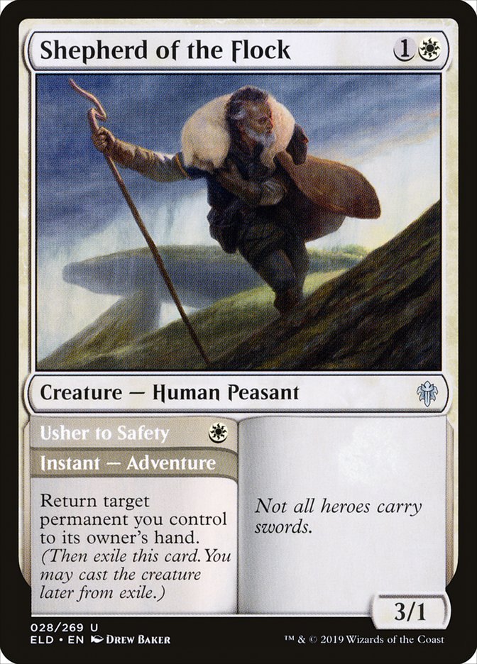 Shepherd of the Flock // Usher to Safety [Throne of Eldraine] | Game Haven TX