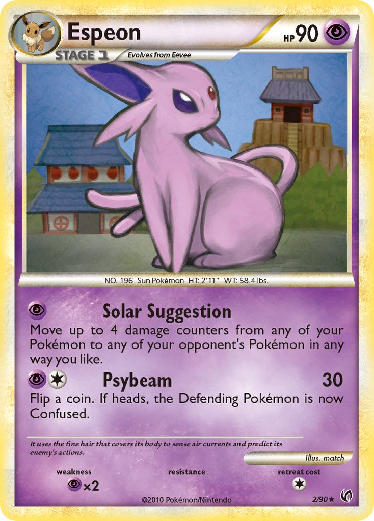 Espeon (2/90) (Cracked Ice Holo) (Theme Deck Exclusive) [HeartGold & SoulSilver: Unleashed] | Game Haven TX