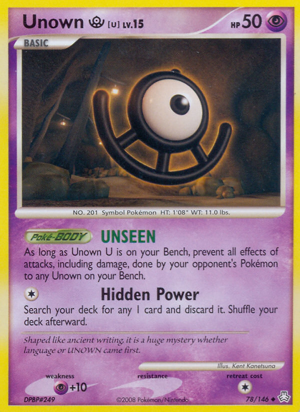 Unown U (78/146) [Diamond & Pearl: Legends Awakened] | Game Haven TX
