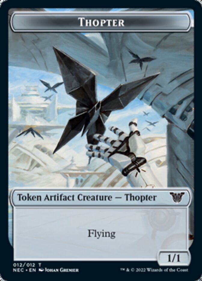 Thopter // Spirit (002) Double-sided Token [Kamigawa: Neon Dynasty Commander Tokens] | Game Haven TX