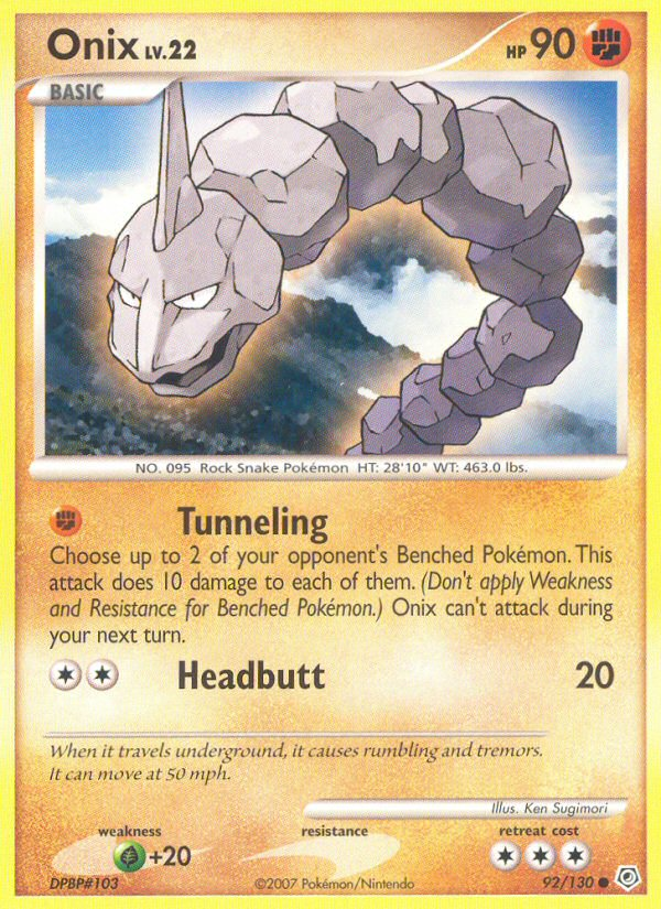 Onix (92/130) [Diamond & Pearl: Base Set] | Game Haven TX