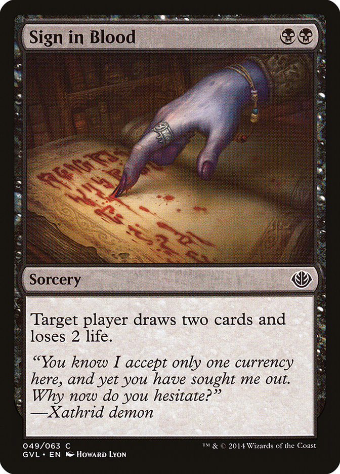 Sign in Blood [Duel Decks Anthology: Garruk vs. Liliana] | Game Haven TX