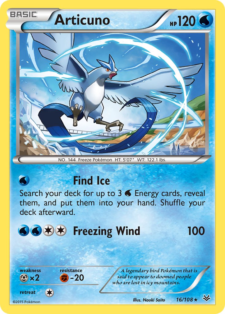 Articuno (16/108) (Theme Deck Exclusive) [XY: Roaring Skies] | Game Haven TX