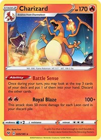 Charizard (025/185) (Cracked Ice Holo) (Theme Deck Exclusive) [Sword & Shield: Vivid Voltage] | Game Haven TX