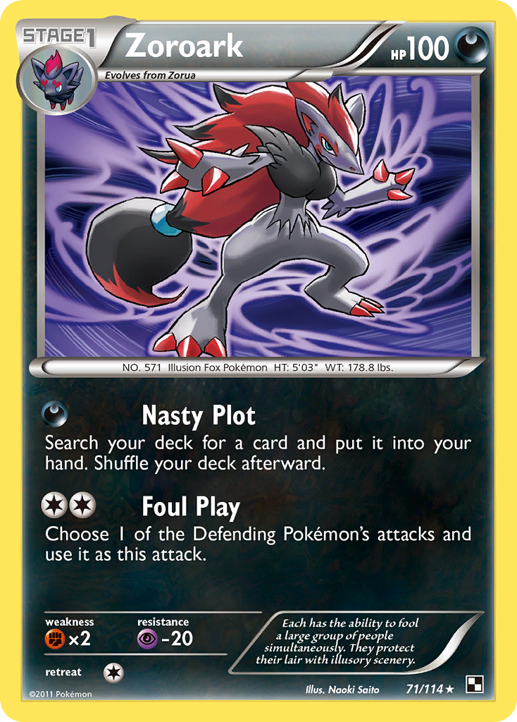Zoroark (71/114) (Theme Deck Exclusive) [Black & White: Base Set] | Game Haven TX