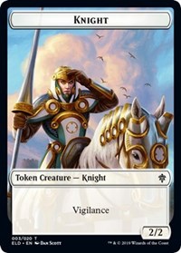 Knight // Food (15) Double-sided Token [Throne of Eldraine Tokens] | Game Haven TX