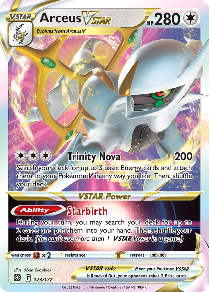 Arceus VSTAR (123/172) (Metal Card) [Sword & Shield: Brilliant Stars] | Game Haven TX