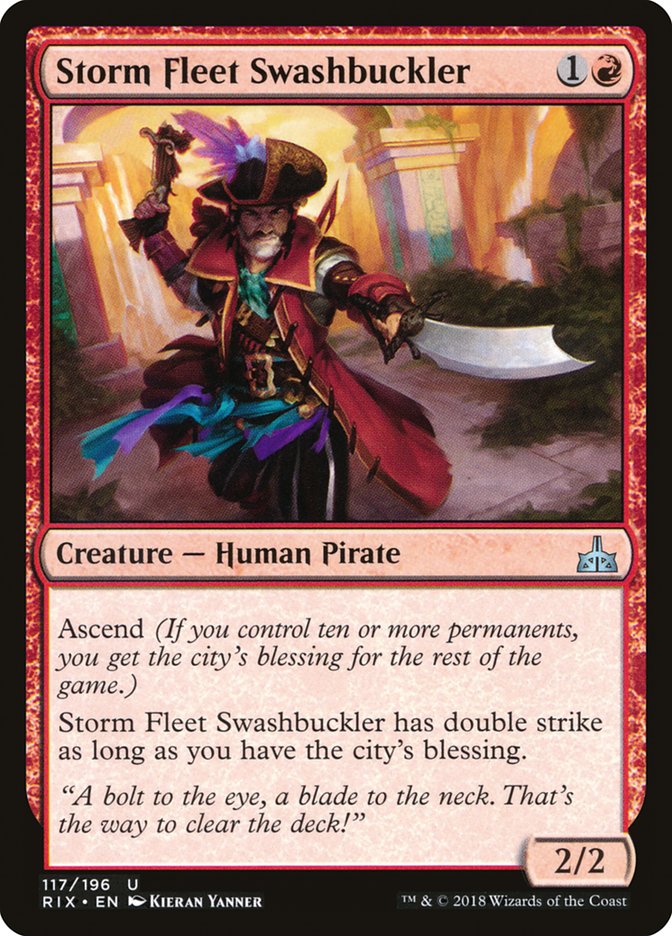 Storm Fleet Swashbuckler [Rivals of Ixalan] | Game Haven TX