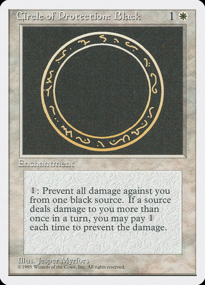 Circle of Protection: Black [Fourth Edition] | Game Haven TX