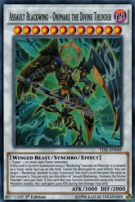 Assault Blackwing - Onimaru the Divine Thunder [TDIL-EN049] Super Rare | Game Haven TX