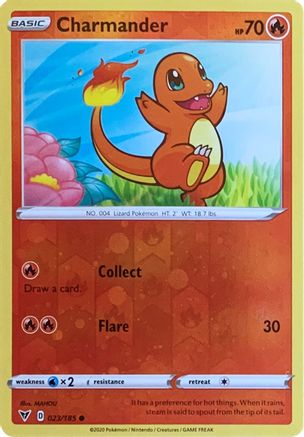 Charmander (023/185) (Reverse Cosmos Holo) [Sword & Shield: Vivid Voltage] | Game Haven TX