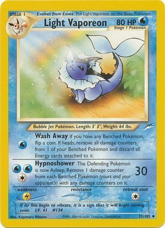 Light Vaporeon (52/105) [Neo Destiny Unlimited] | Game Haven TX