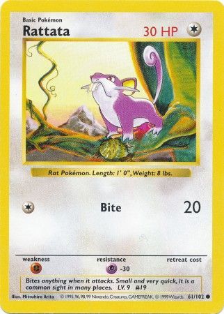 Rattata (61/102) [Base Set Shadowless Unlimited] | Game Haven TX