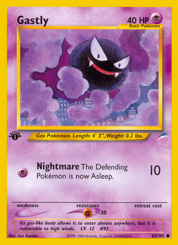 Gastly (65/105) [Neo Destiny 1st Edition] | Game Haven TX