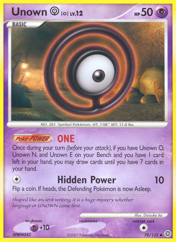 Unown O (70/132) [Diamond & Pearl: Secret Wonders] | Game Haven TX