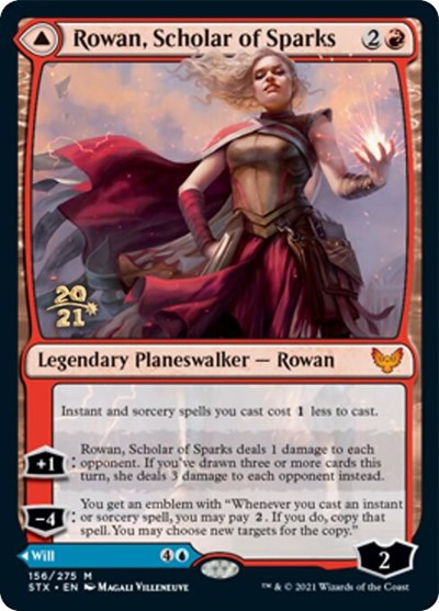Rowan, Scholar of Sparks // Will, Scholar of Frost (Prerelease) [Strixhaven: School of Mages Prerelease Promos] | Game Haven TX