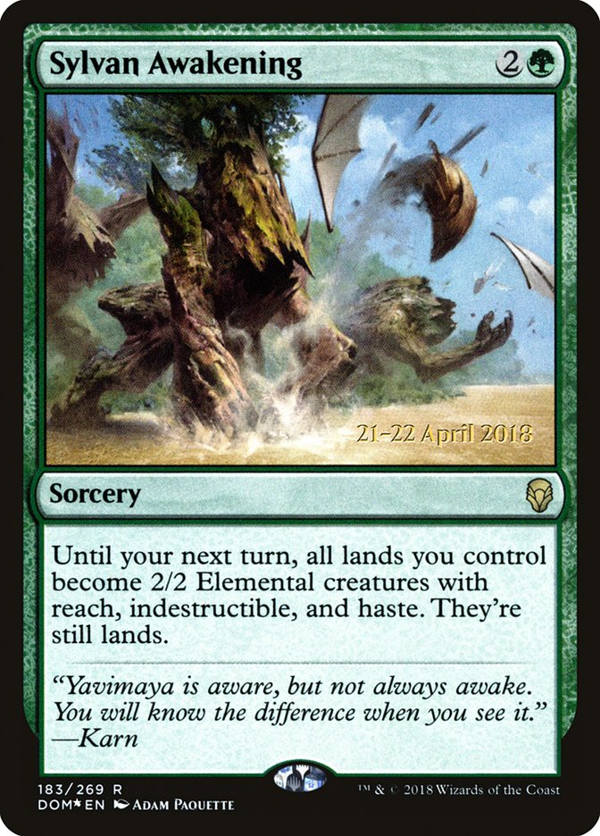 Sylvan Awakening [Dominaria Promos] | Game Haven TX